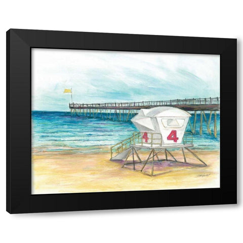 Lifeguard Station Black Modern Wood Framed Art Print by Williams, Todd