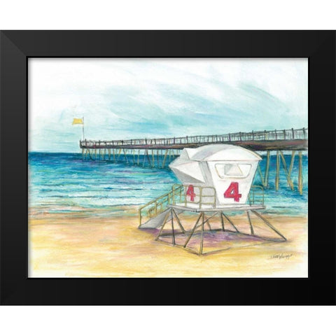 Lifeguard Station Black Modern Wood Framed Art Print by Williams, Todd