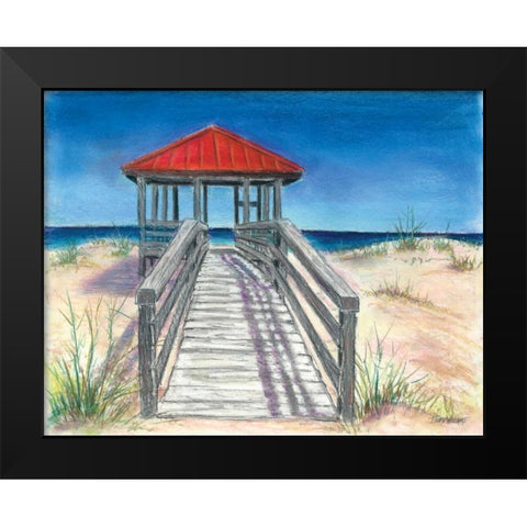 Beach Cabana Black Modern Wood Framed Art Print by Williams, Todd