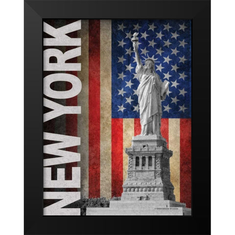 New York Black Modern Wood Framed Art Print by Williams, Todd