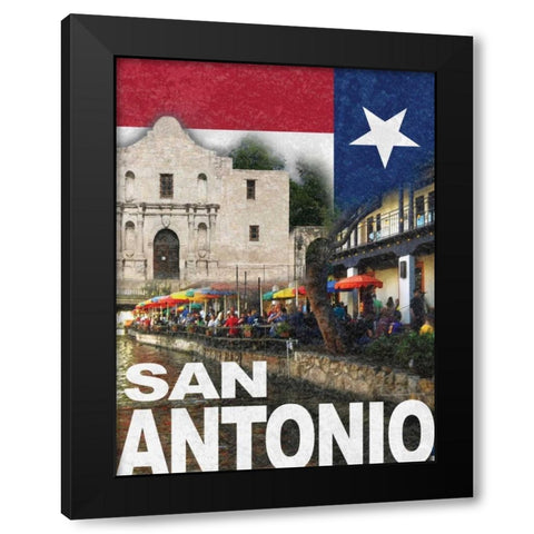 San Antonio Black Modern Wood Framed Art Print with Double Matting by Williams, Todd