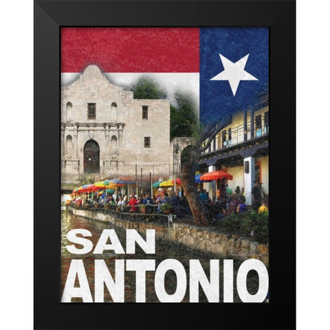 San Antonio Black Modern Wood Framed Art Print by Williams, Todd