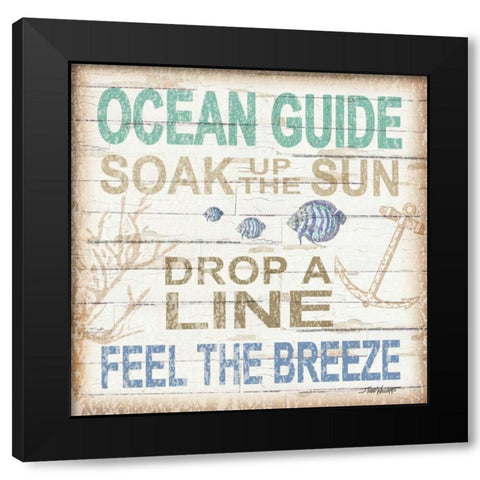 Ocean Guide Sq Black Modern Wood Framed Art Print by Williams, Todd