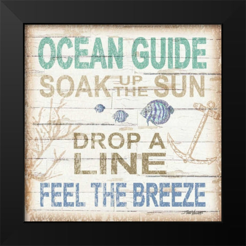 Ocean Guide Sq Black Modern Wood Framed Art Print by Williams, Todd