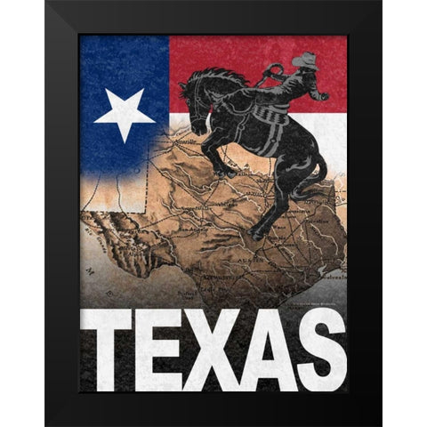 Texas Black Modern Wood Framed Art Print by Williams, Todd