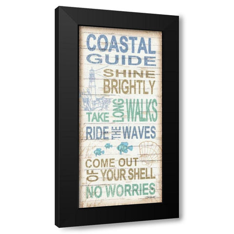 Coastal Guide Black Modern Wood Framed Art Print with Double Matting by Williams, Todd