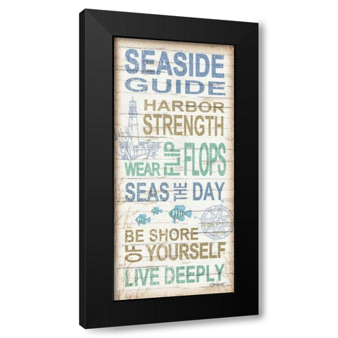 Seaside Guide Black Modern Wood Framed Art Print by Williams, Todd