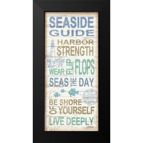 Seaside Guide Black Modern Wood Framed Art Print by Williams, Todd