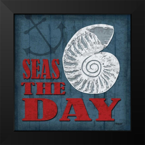 Seas the Day Black Modern Wood Framed Art Print by Williams, Todd