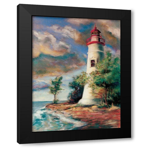 Shoreline Lighthouse Black Modern Wood Framed Art Print by Williams, Todd