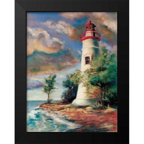 Shoreline Lighthouse Black Modern Wood Framed Art Print by Williams, Todd