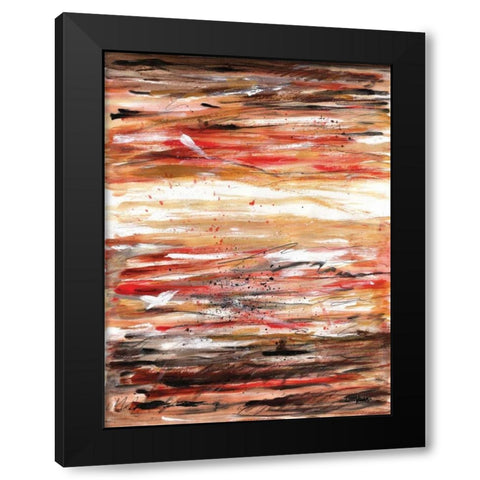 Spice Tones Align I Black Modern Wood Framed Art Print with Double Matting by Williams, Todd