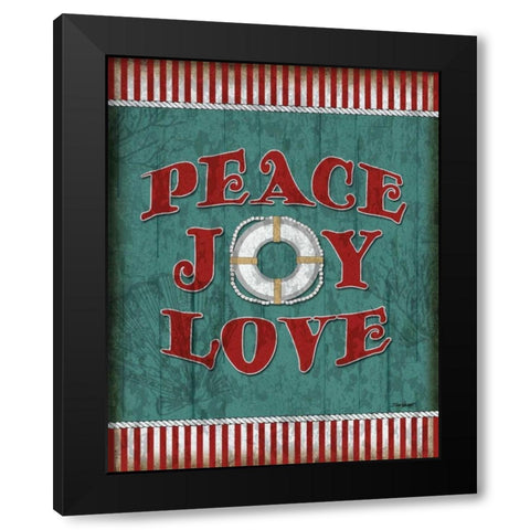 Peace Joy Love Black Modern Wood Framed Art Print with Double Matting by Williams, Todd