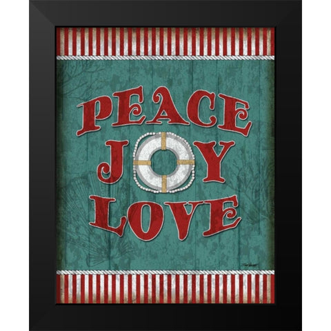 Peace Joy Love Black Modern Wood Framed Art Print by Williams, Todd
