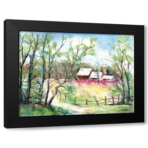 Spring Farm Black Modern Wood Framed Art Print with Double Matting by Williams, Todd