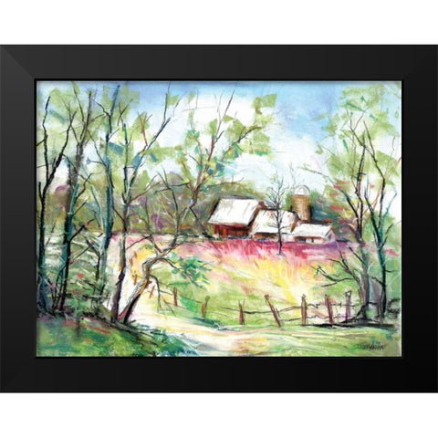 Spring Farm Black Modern Wood Framed Art Print by Williams, Todd