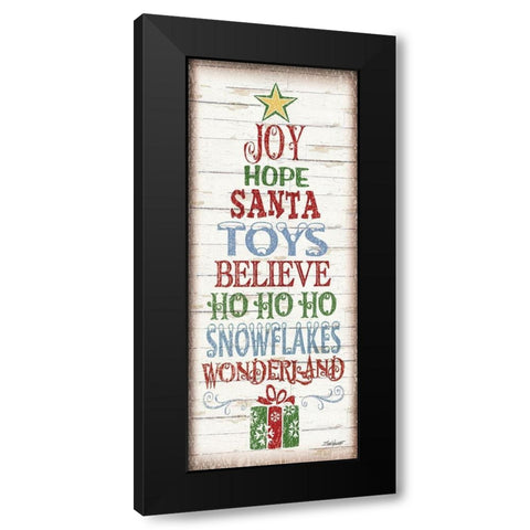 Christmas Tree Sign Black Modern Wood Framed Art Print with Double Matting by Williams, Todd