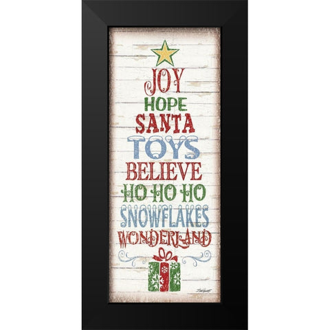 Christmas Tree Sign Black Modern Wood Framed Art Print by Williams, Todd
