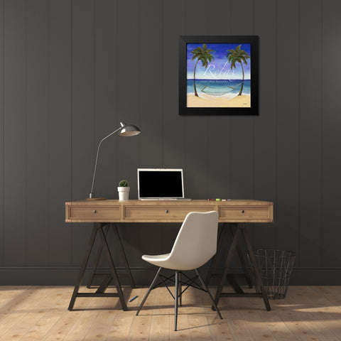 Relax on the Beach Black Modern Wood Framed Art Print by Williams, Todd