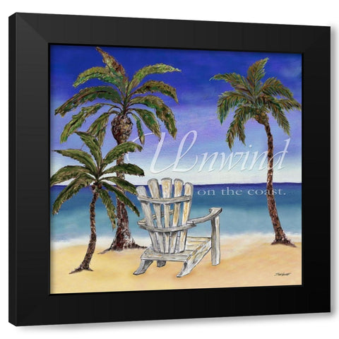 Unwind on the Coast Black Modern Wood Framed Art Print with Double Matting by Williams, Todd