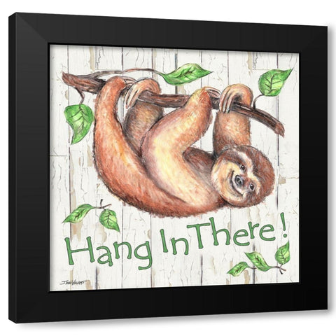 Sloth Black Modern Wood Framed Art Print with Double Matting by Williams, Todd