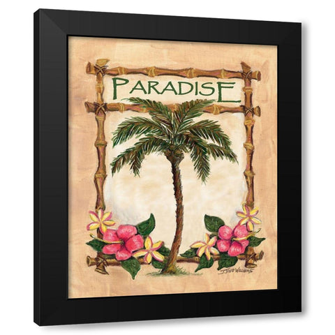 Paradise Palm Black Modern Wood Framed Art Print with Double Matting by Williams, Todd