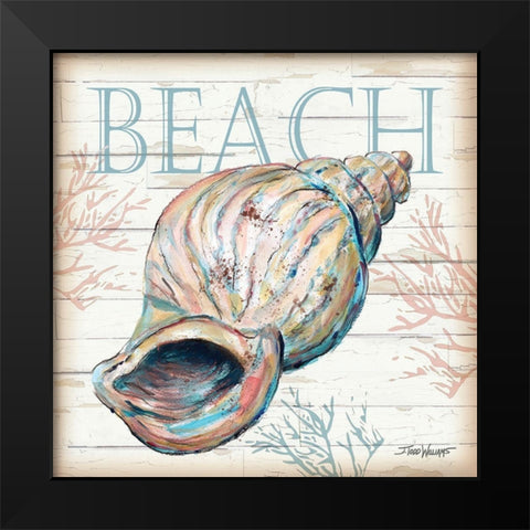 Beach Shell Black Modern Wood Framed Art Print by Williams, Todd