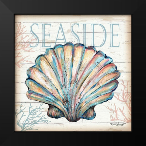Seaside Shell Black Modern Wood Framed Art Print by Williams, Todd
