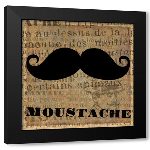Moustache Black Modern Wood Framed Art Print with Double Matting by Ven Vertloh, Lisa