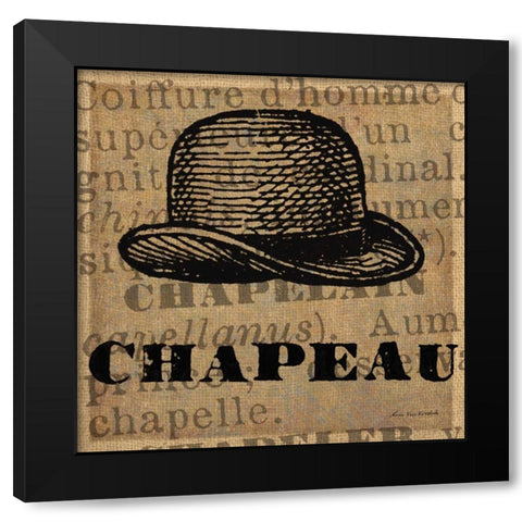 Chapeau Black Modern Wood Framed Art Print by Ven Vertloh, Lisa