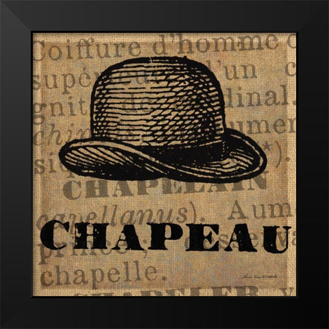 Chapeau Black Modern Wood Framed Art Print by Ven Vertloh, Lisa