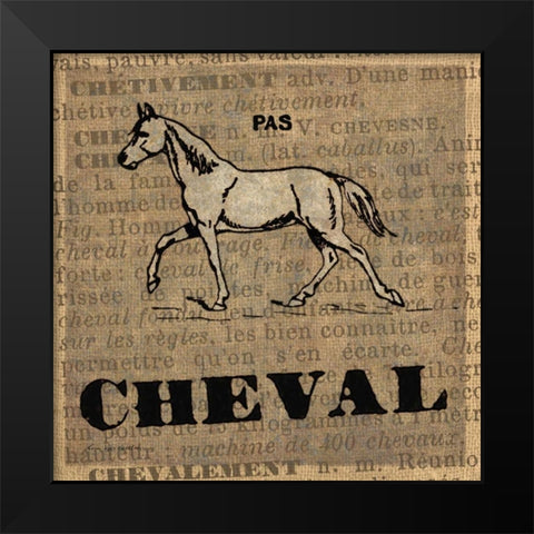 Cheval Black Modern Wood Framed Art Print by Ven Vertloh, Lisa