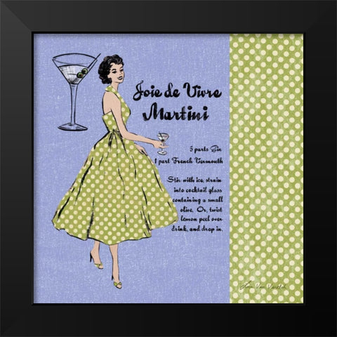 Martini Black Modern Wood Framed Art Print by Ven Vertloh, Lisa