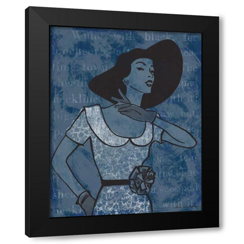 Vintage Glamour I Black Modern Wood Framed Art Print by Ven Vertloh, Lisa