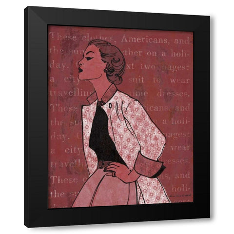 Vintage Glamour II Black Modern Wood Framed Art Print by Ven Vertloh, Lisa