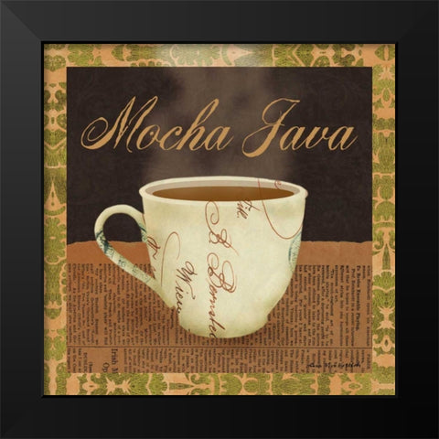 Mocha Java Black Modern Wood Framed Art Print by Ven Vertloh, Lisa