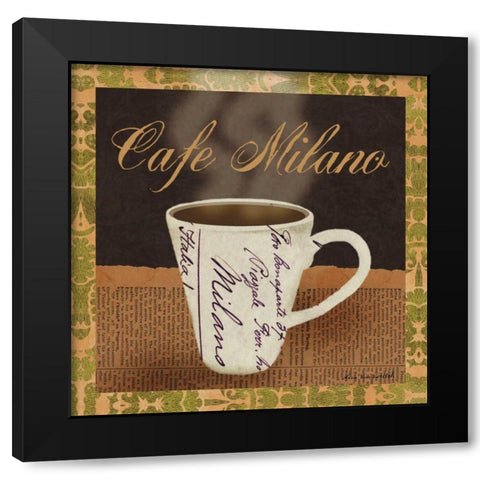Cafe Milano Black Modern Wood Framed Art Print with Double Matting by Ven Vertloh, Lisa