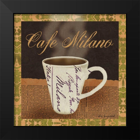 Cafe Milano Black Modern Wood Framed Art Print by Ven Vertloh, Lisa