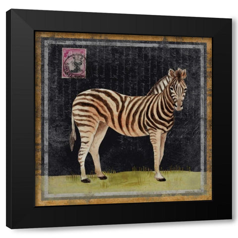 Zebra Black Modern Wood Framed Art Print by Ven Vertloh, Lisa