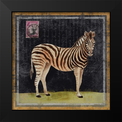 Zebra Black Modern Wood Framed Art Print by Ven Vertloh, Lisa