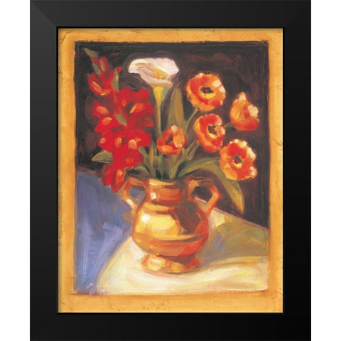 Poppy and Calla Lily Black Modern Wood Framed Art Print by Waldron, Sarah