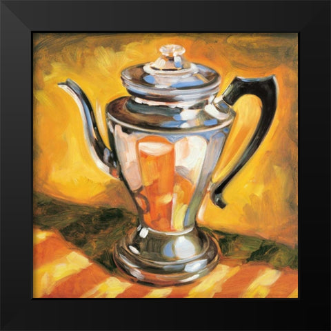 Tea Pot II Black Modern Wood Framed Art Print by Waldron, Sarah