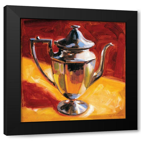 Tea Pot III Black Modern Wood Framed Art Print with Double Matting by Waldron, Sarah
