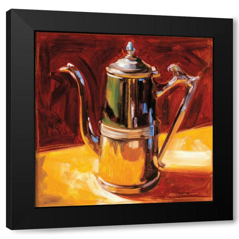 Tea Pot IV Black Modern Wood Framed Art Print by Waldron, Sarah