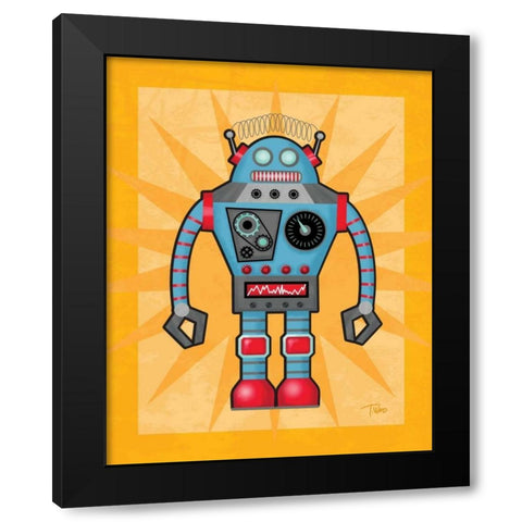Robot I Black Modern Wood Framed Art Print by Woo, Teresa