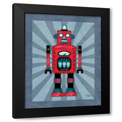 Robot II Black Modern Wood Framed Art Print with Double Matting by Woo, Teresa