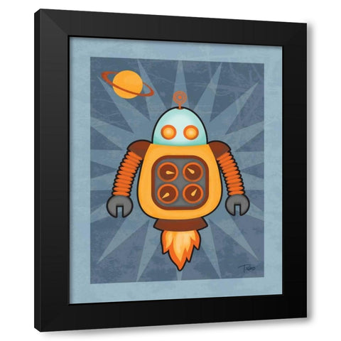 Robot III Black Modern Wood Framed Art Print with Double Matting by Woo, Teresa