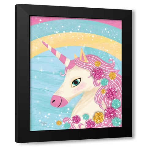 Unicorn II Black Modern Wood Framed Art Print with Double Matting by Woo, Teresa