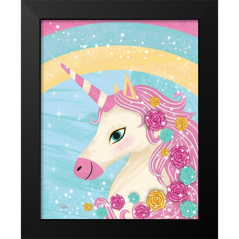 Unicorn II Black Modern Wood Framed Art Print by Woo, Teresa