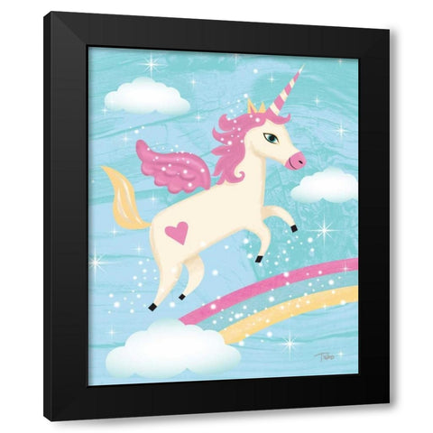 Unicorn IV Black Modern Wood Framed Art Print with Double Matting by Woo, Teresa